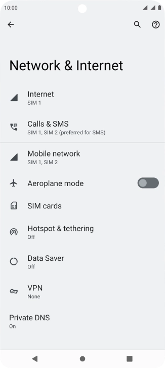 Press Mobile network.