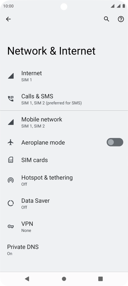 Press Mobile network.