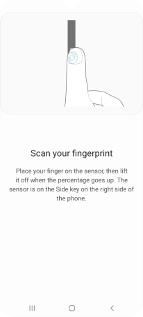 Follow the instructions on the screen to create the phone lock code using your fingerprint. Follow the instructions on the screen to create the phone lock code using your fingerprint.