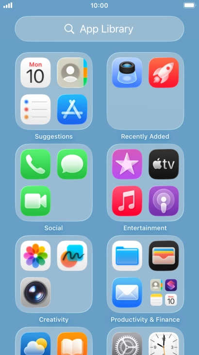 Press the required app. Press the required app.