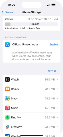 Press the required app.