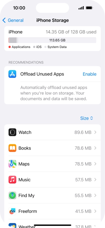Press the required app.
