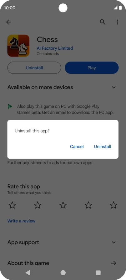 Press Uninstall. Press Uninstall.
