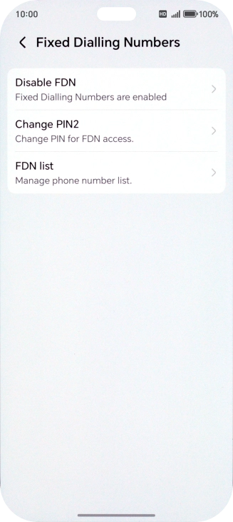 Press Disable FDN.