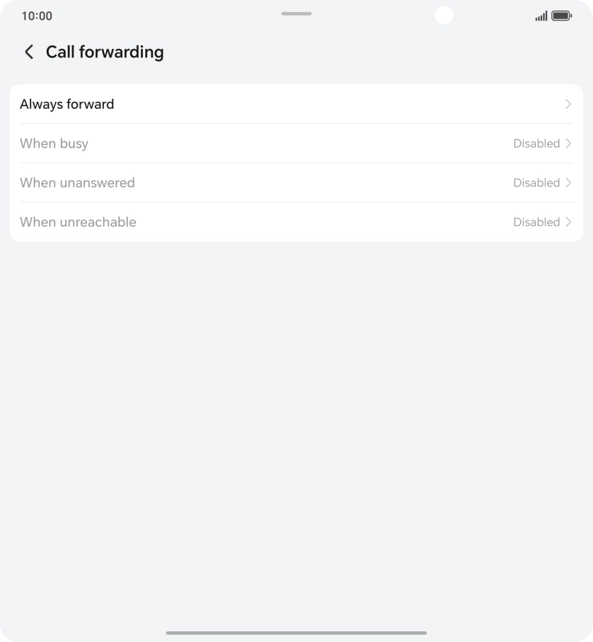 Press the required divert type. Press the required divert type.