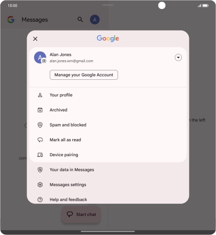 Press Messages settings.
