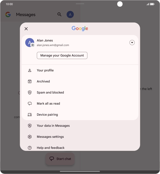 Press Messages settings.