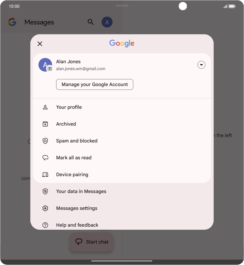Press Messages settings.
