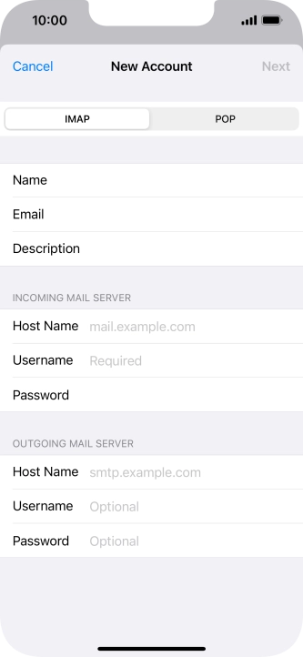 Press IMAP. Press IMAP.