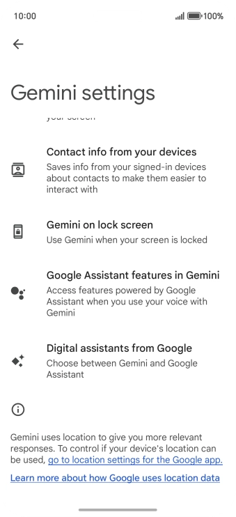 Press Digital assistants from Google.