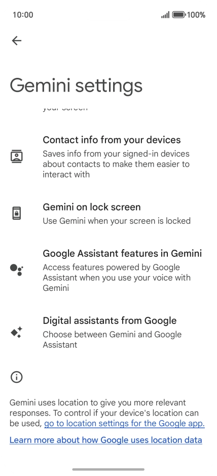 Press Digital assistants from Google.