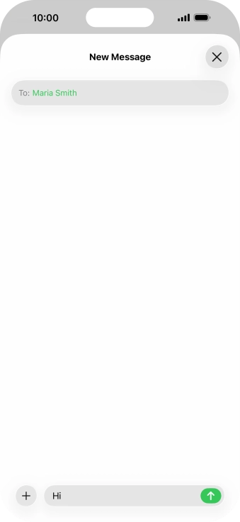 Press the send icon. Press the send icon.