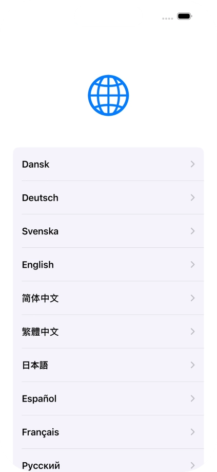 Press the required language. Press the required language.
