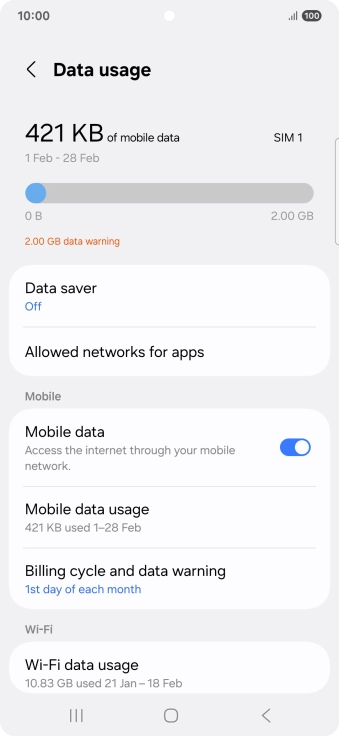 Press Data saver. Press Data saver.