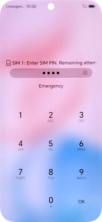 If your SIM is locked, key in your PIN and press OK. If your SIM is locked, key in your PIN and press OK.