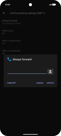 Press TURN OFF.