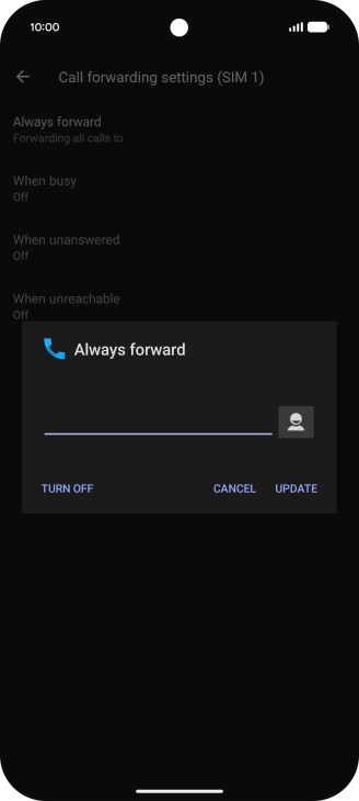 Press TURN OFF.
