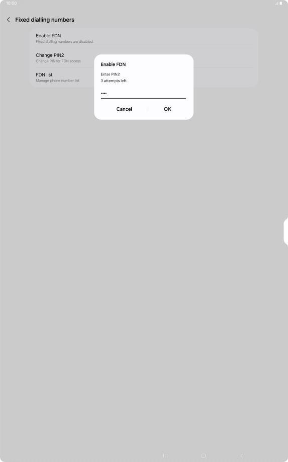 Key in your PIN2 and press OK. The default PIN2 is 1111. Key in your PIN2 and press OK. The default PIN2 is 1111.