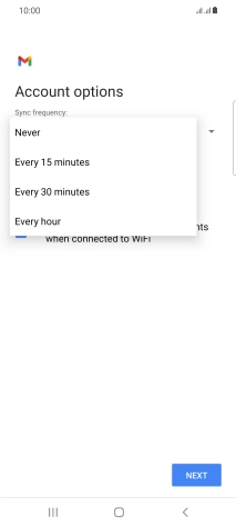 Press the required setting.