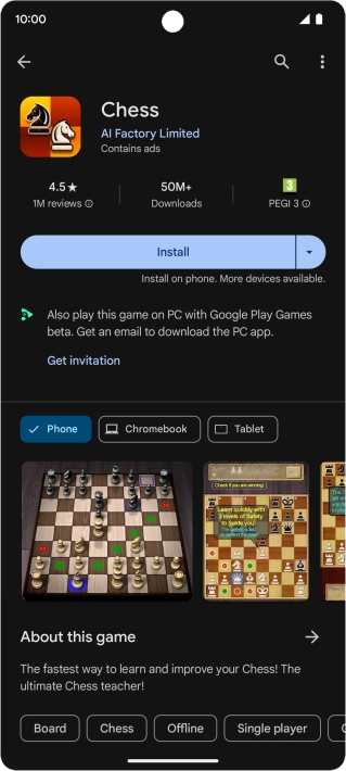 Press Install and follow the instructions on the screen to install the app. Press Install and follow the instructions on the screen to install the app.