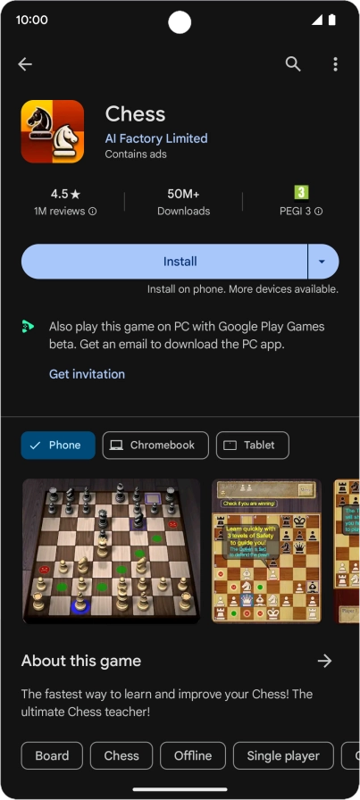 Press Install and follow the instructions on the screen to install the app. Press Install and follow the instructions on the screen to install the app.