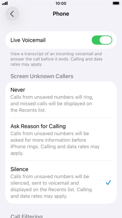 Press the indicator next to Press the indicator next to