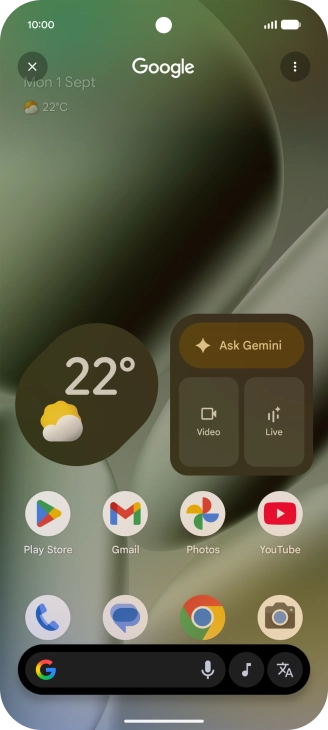 Press the music icon to start searching.