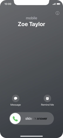 Press and drag the accept call icon right. Press and drag the accept call icon right.