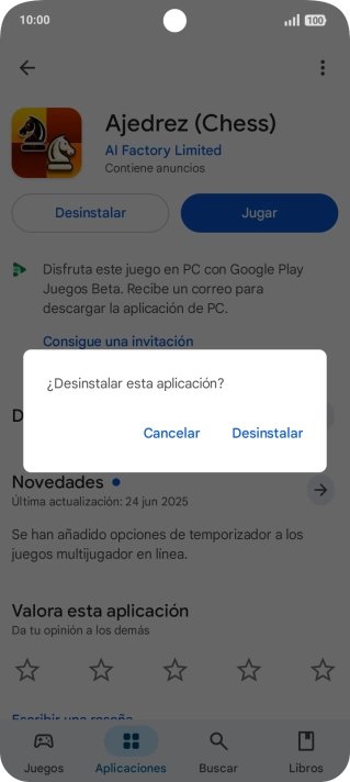 Pulsa Desinstalar.
