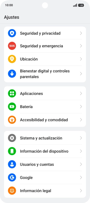 Pulsa Sistema y actualización.