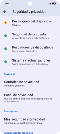 Pulsa Desbloqueo del dispositivo.