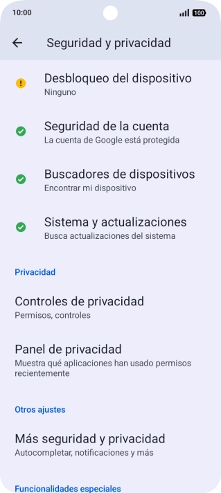 Pulsa Desbloqueo del dispositivo.