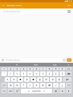 Pulsa ABC para regresar a la escritura de letras.
