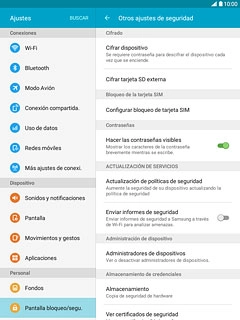 Pulsa Configurar bloqueo de tarjeta SIM.