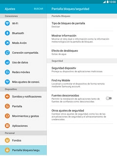 Pulsa Tipo de bloqueo de pantalla.