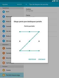 Pulsa CONTINUAR.Vuelve a introducir el código de seguridad seleccionado para confirmar.