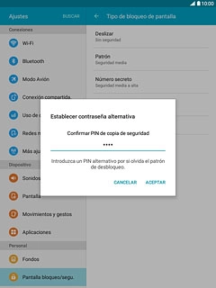 Vuelve a introducir el código PIN y pulsa ACEPTAR.