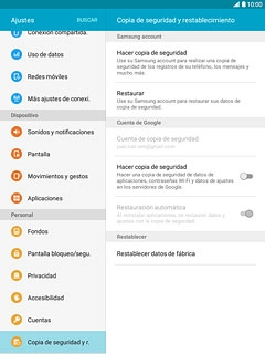 Pulsa Restablecer datos de fábrica.