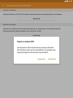 Pulsa EXPORTAR.