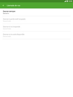Pulsa uno de los tipos de desvío siguientes:Desviar siempre