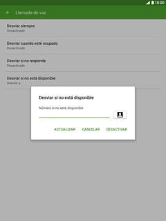 Pulsa DESACTIVAR.Repite este paso hasta que se hayan cancelado todos los desvíos.