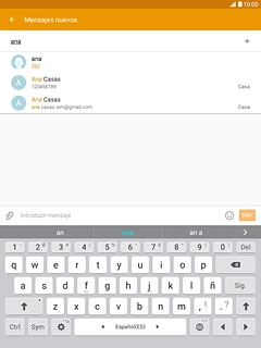 Introduce las primeras letras del contacto deseado.En la pantalla aparecen los contactos de la guía que coinciden con lo introducido.Pulsa el contacto deseado.