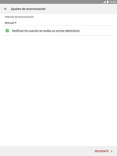 Pulsa Notificarme cuando se reciba un correo electrónico para activar o desactivar la función.