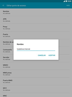 Introduce Vodafone Internet y pulsa ACEPTAR.
