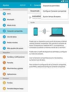 Pulsa Configurar Conexión compartida.