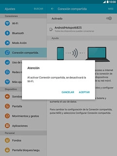 Si el wifi está activado:Pulsa ACEPTAR para confirmar.