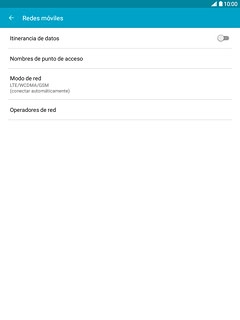Pulsa Itinerancia de datos para activar o desactivar la función.