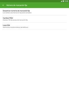 Para desactivar la marcación fija:Pulsa Desactivar números de marcación fija.