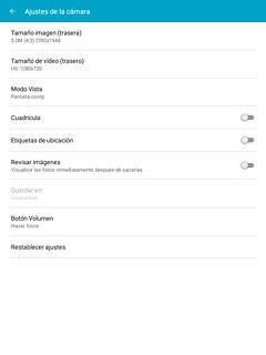 Pulsa Etiquetas de ubicación para activar o desactivar la función.