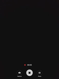 Pulsa el icono de parada para detener la grabación de vídeo.El videoclip se guarda de forma automática.